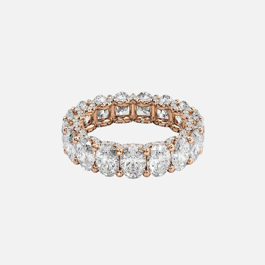 Oval U Pave Prong Eternity Ring 14k Rose Gold 6 8 001