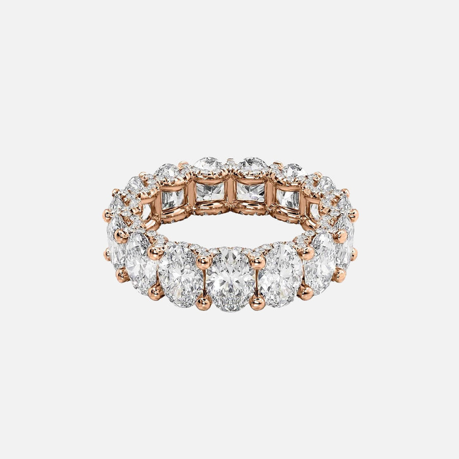  Oval U Pave Prong Eternity Ring 14k Rose Gold 7 8 001