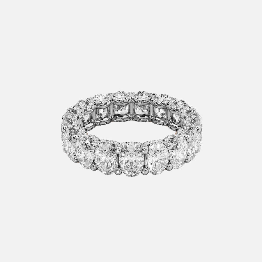  Oval U Pave Prong Eternity Ring 14k White Gold 6 8 001