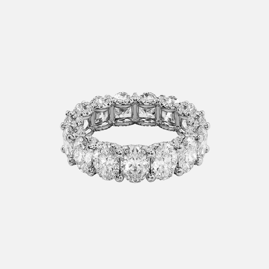  Oval U Pave Prong Eternity Ring 14k White Gold 7 8 001