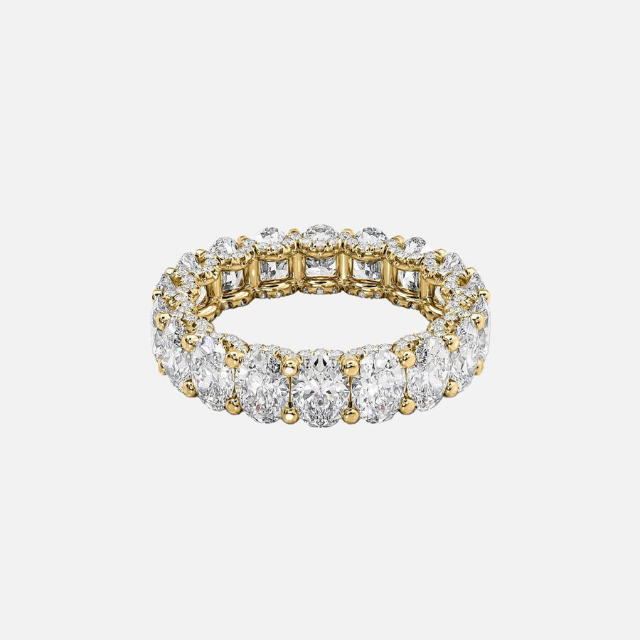 Oval U Pave Prong Eternity Ring 14k Yellow Gold 5 8 001