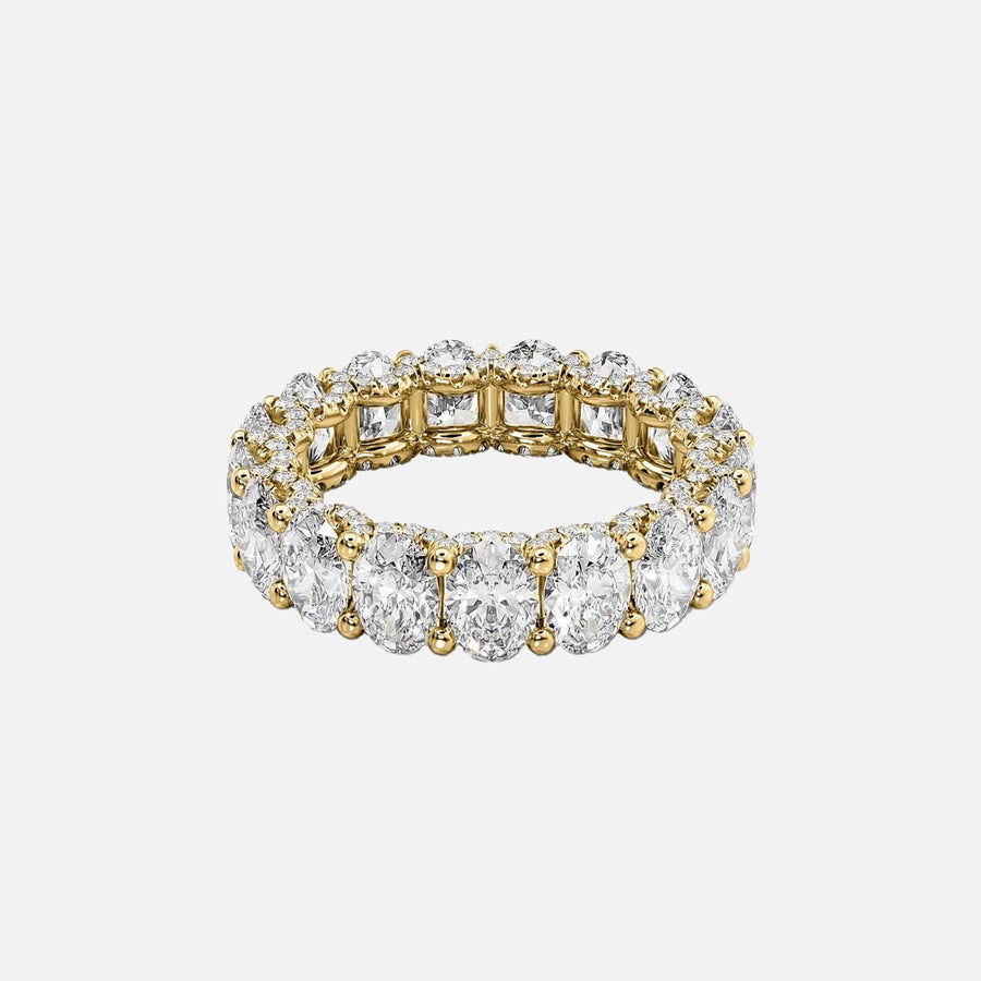  Oval U Pave Prong Eternity Ring 14k Yellow Gold 6 8 001