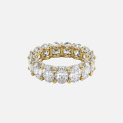  Oval U Pave Prong Eternity Ring 14k Yellow Gold 7 8 001