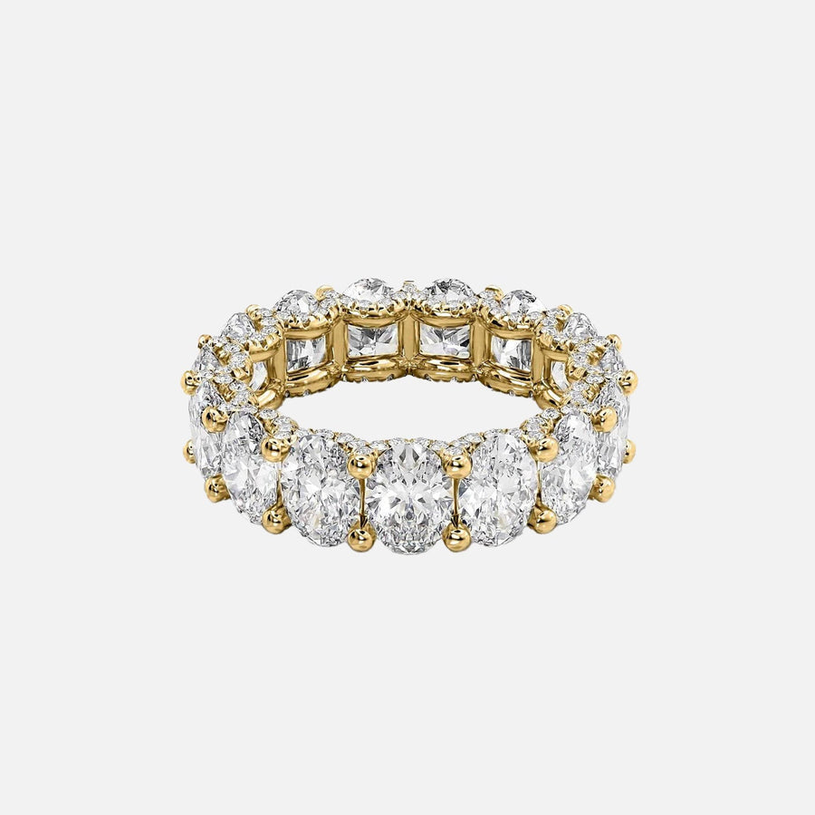  Oval U Pave Prong Eternity Ring 14k Yellow Gold 7 8 001