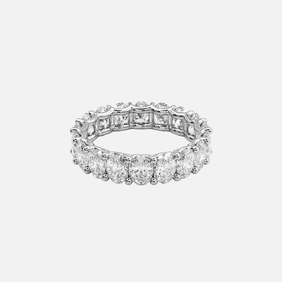  Oval U Prong Eternity Ring 14k White Gold 4 5 001