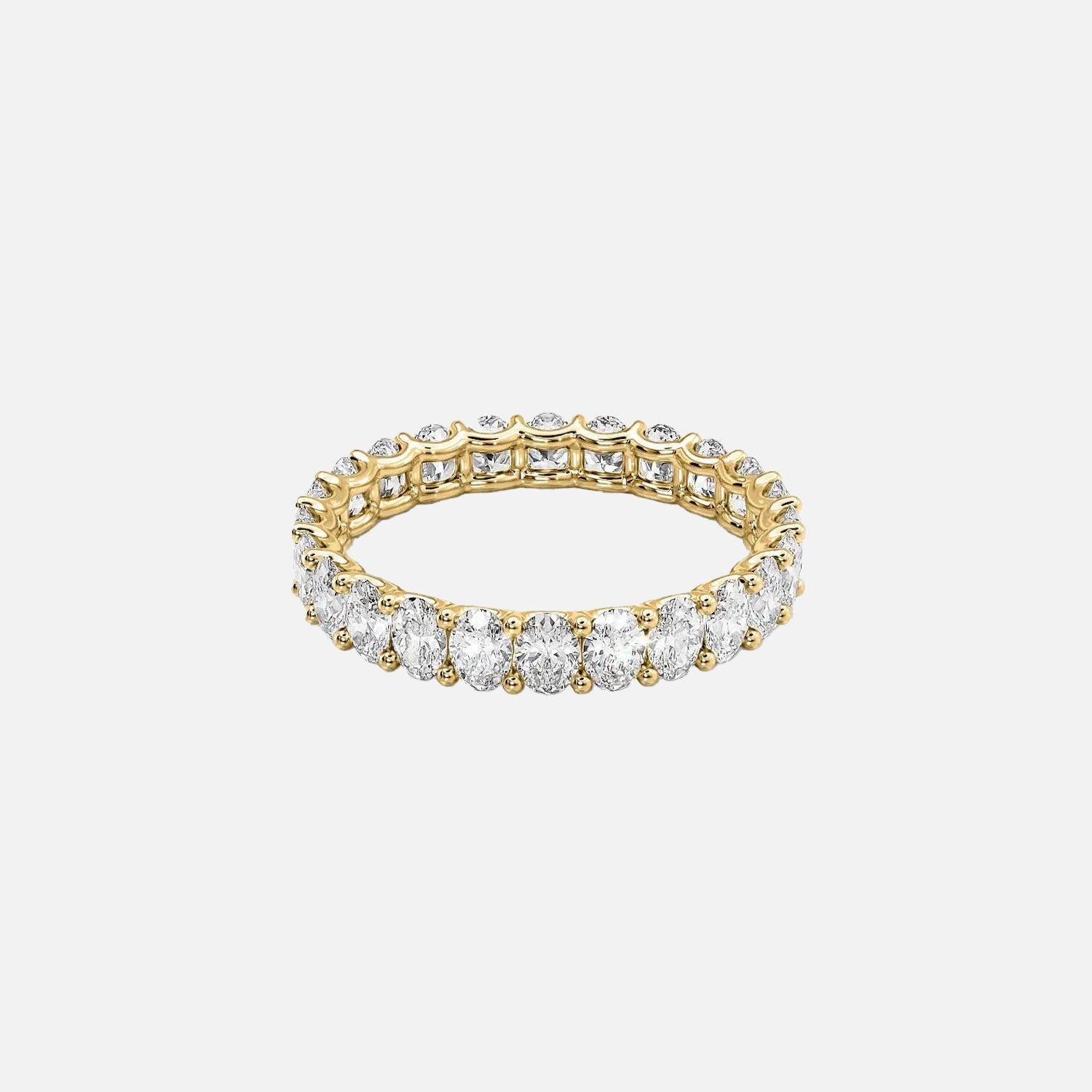Oval U Prong Eternity Ring 14k Yellow Gold 2 5 001
