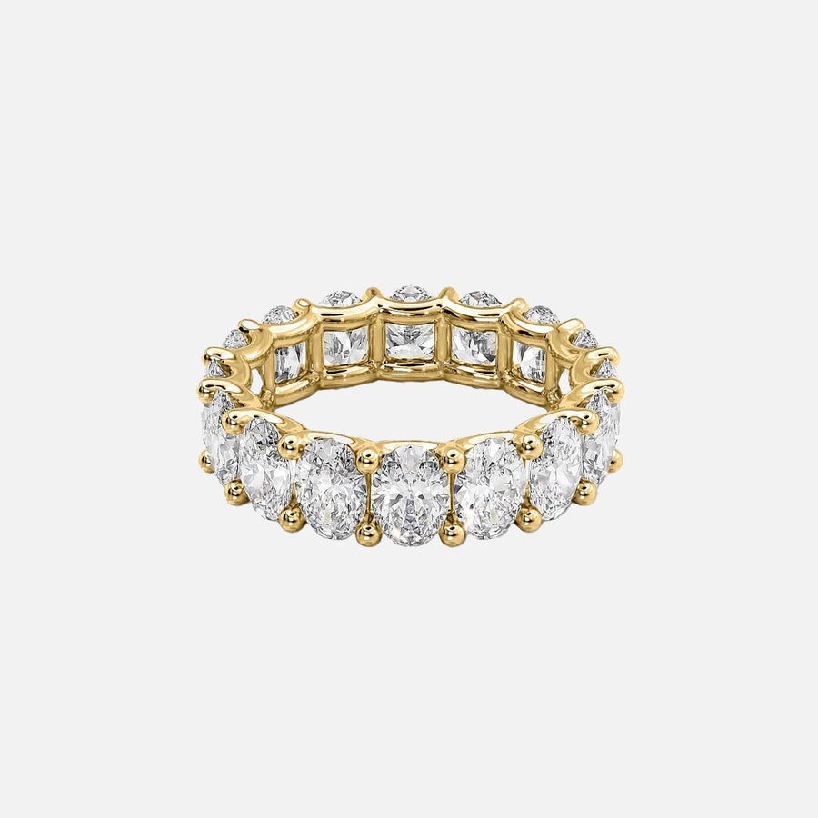  Oval U Prong Eternity Ring 18k Yellow Gold 6 5 001