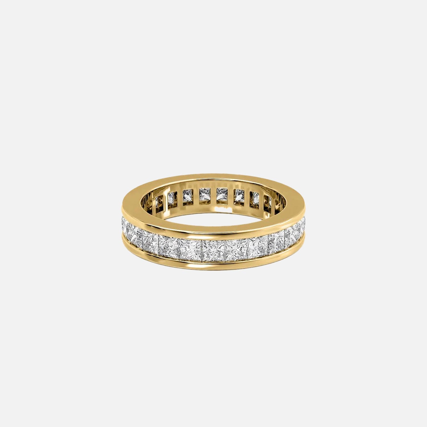 Princess Channel Eternity Ring 14k Yellow Gold 2 5 001