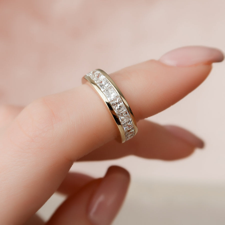  Princess Channel Eternity Ring 14k Yellow Gold 2 5 003