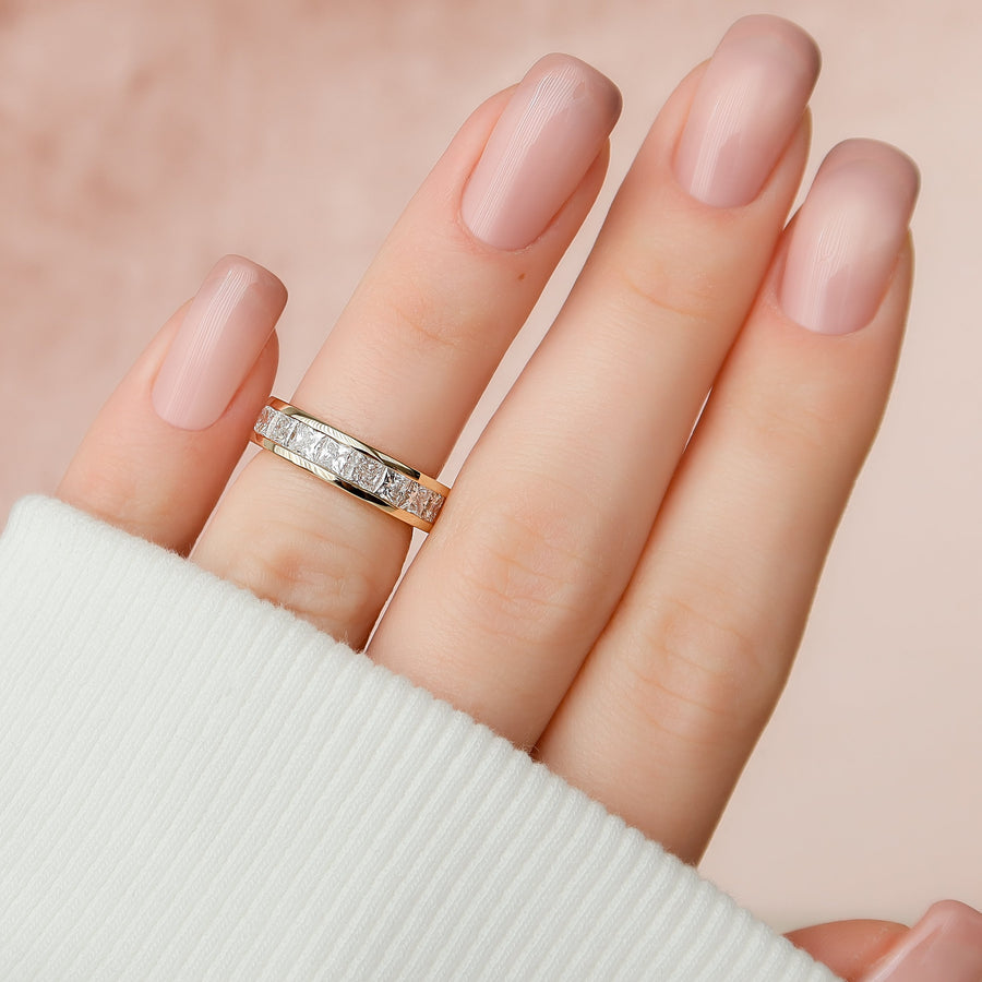  Princess Channel Eternity Ring 18k Yellow Gold 2 5 002