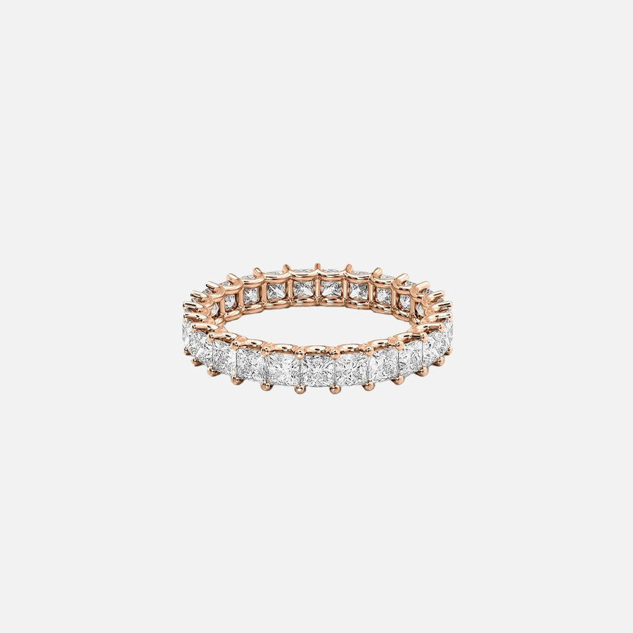  Princess U Prong Eternity Ring 18k Rose Gold 2 5 001