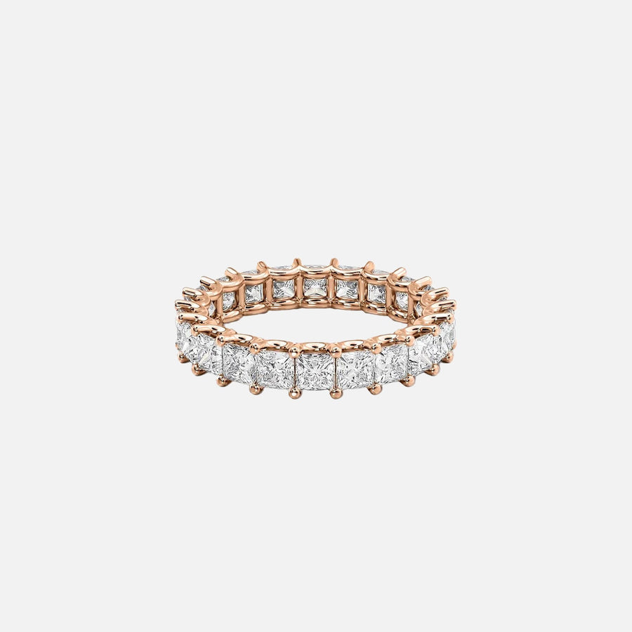  Princess U Prong Eternity Ring 18k Rose Gold 3 5 001
