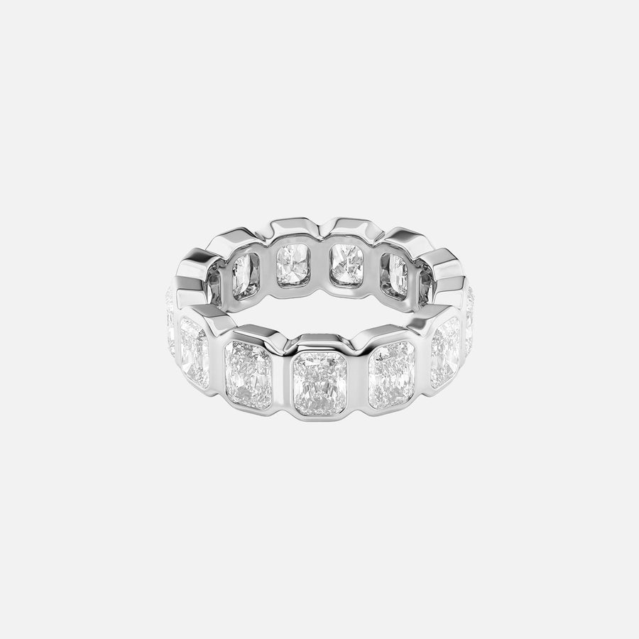 Radiant Bezel Eternity Ring 14k White Gold 5 0 001