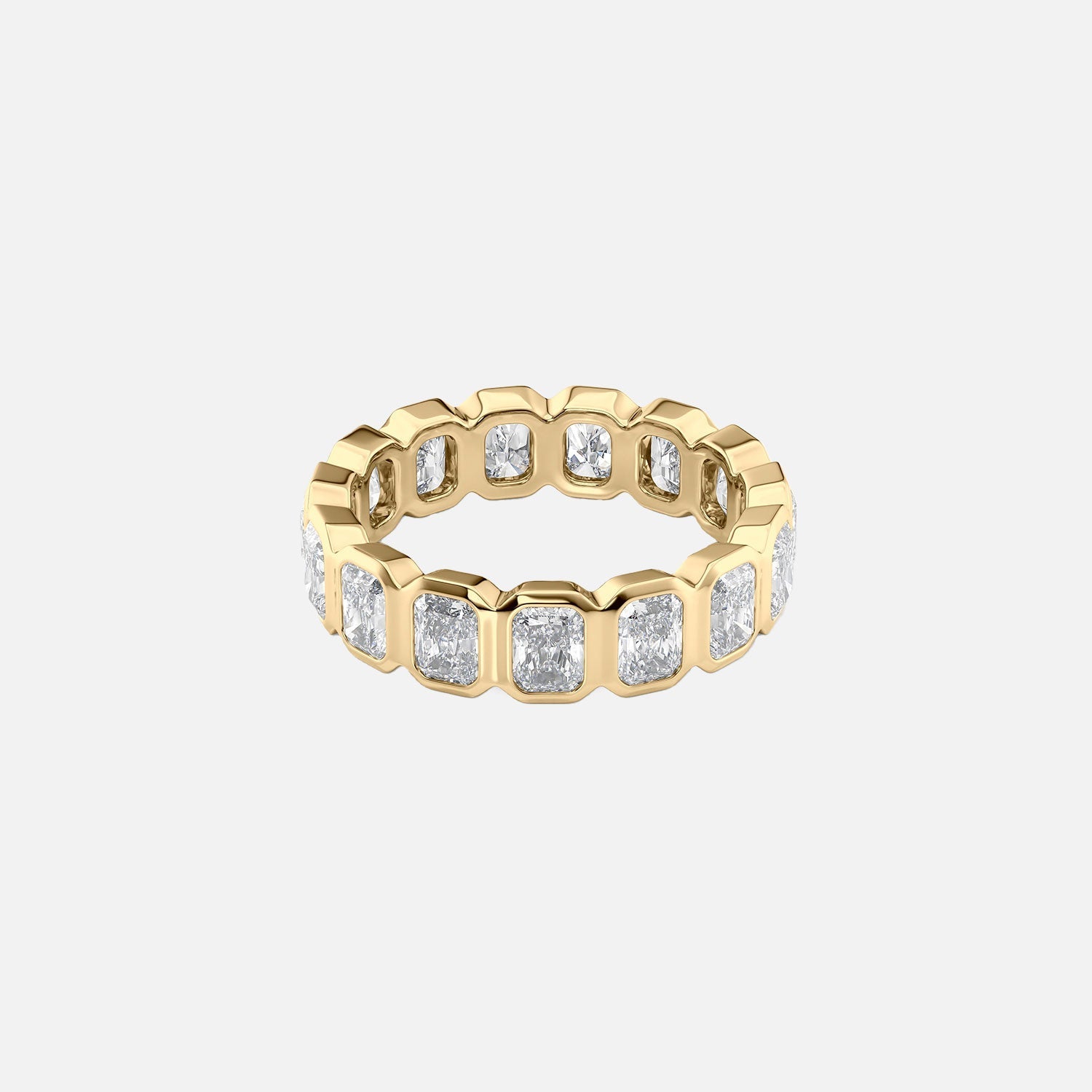 Radiant Bezel Eternity Ring 14k Yellow Gold 3 0 001
