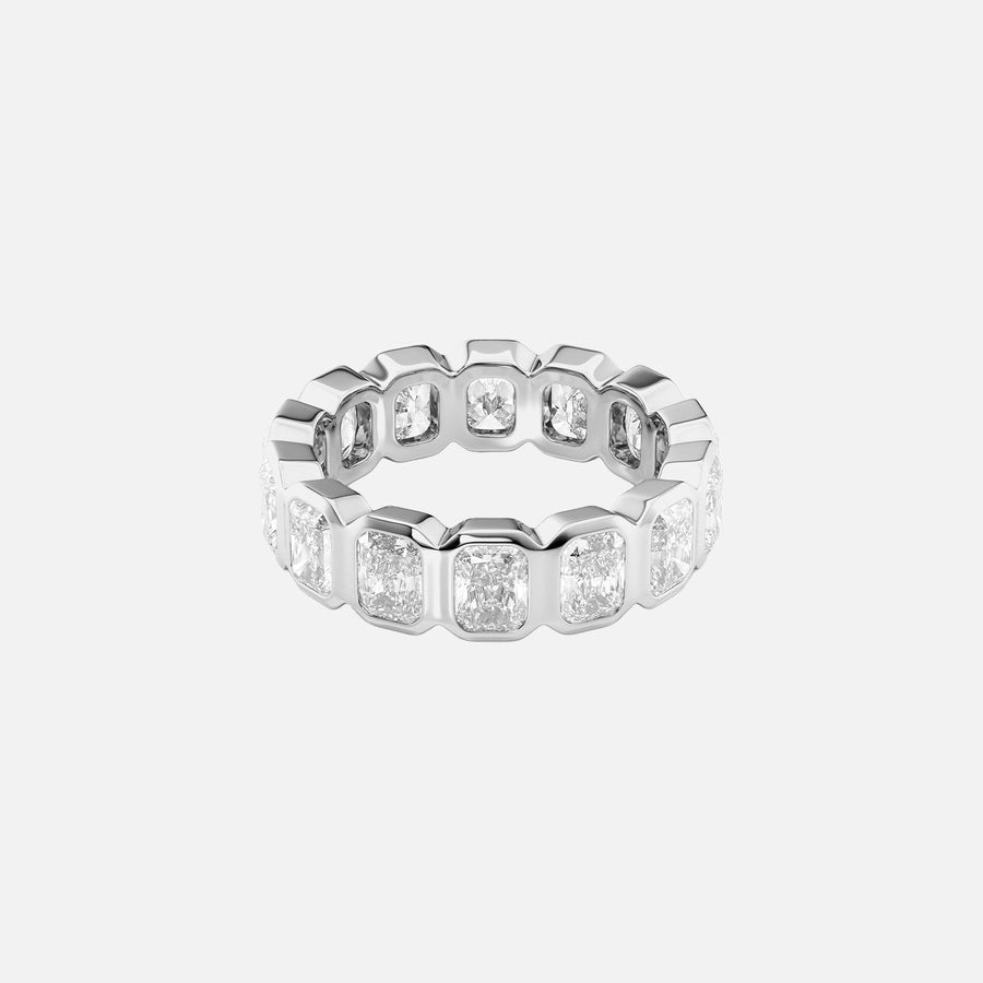  Radiant Bezel Eternity Ring 18k White Gold 4 0 001