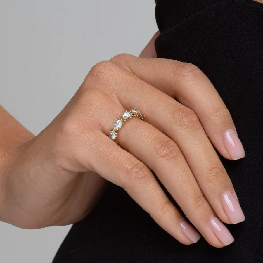 The Eternity Radiant Pear Prong Moissanite Ring - KNT - Engagement Rings, Wedding Bands & Fine Jewelry