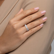  Radiant U Pave Prong Eternity Ring 14k Rose Gold 7 3 003