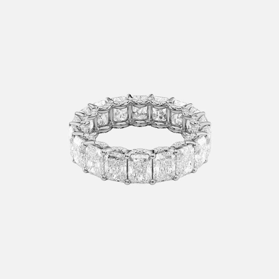  Radiant U Pave Prong Eternity Ring 14k White Gold 7 3 001