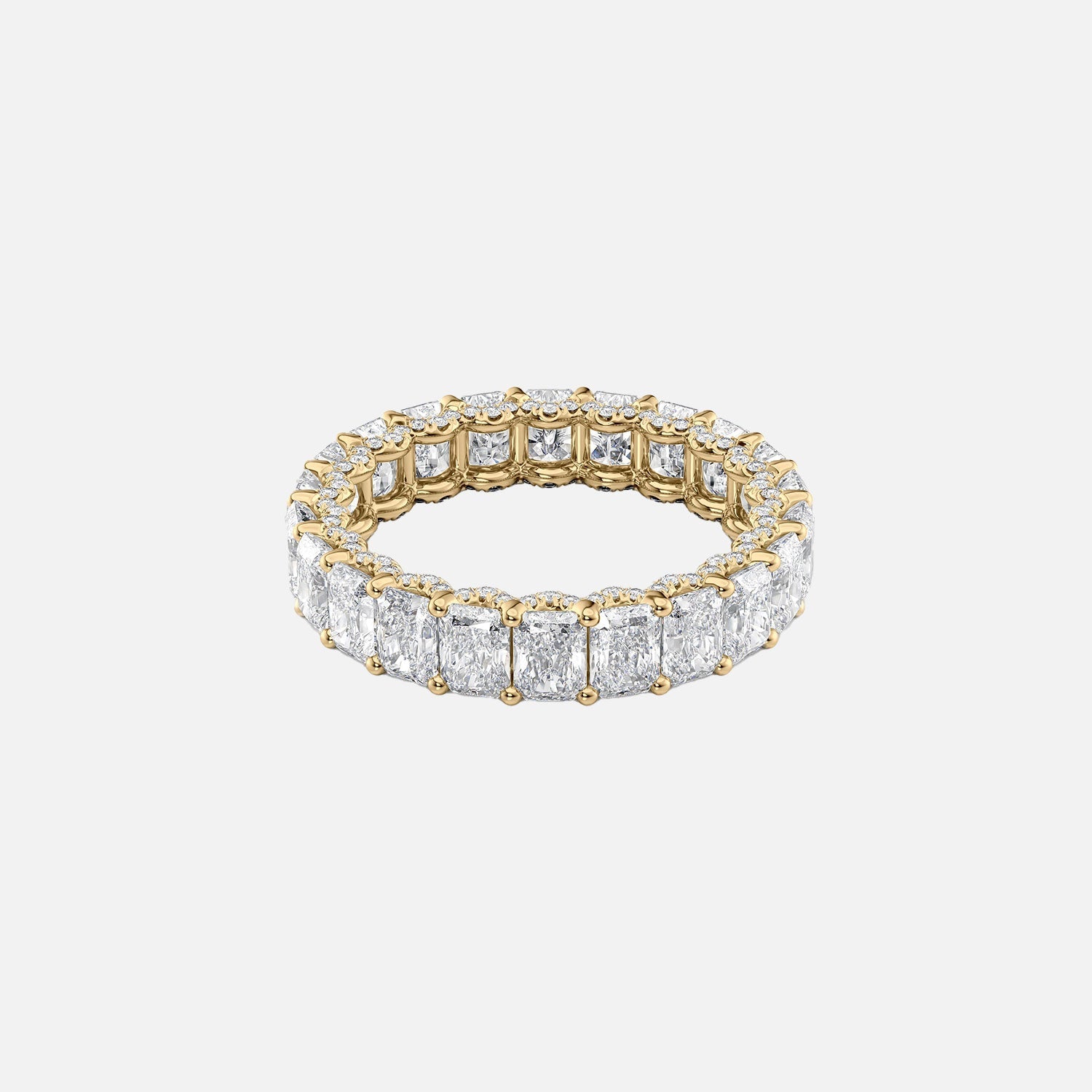 Radiant U Pave Prong Eternity Ring 14k Yellow Gold 4 3 001