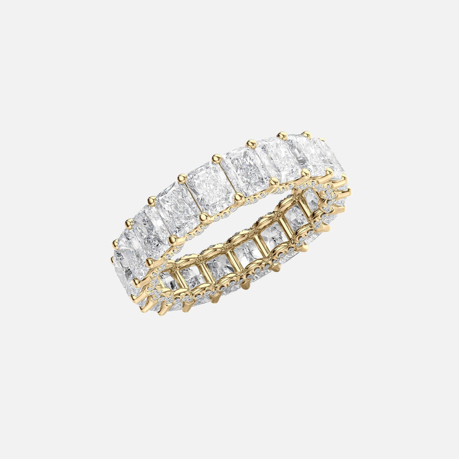  Radiant U Pave Prong Eternity Ring 18k Yellow Gold 6 3 002
