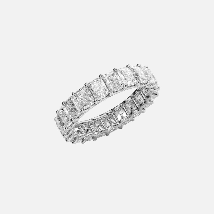  Radiant U Prong Eternity Ring 14k White Gold 4 0 002