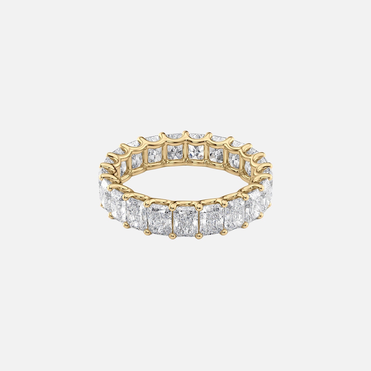 Radiant U Prong Eternity Ring 14k Yellow Gold 4 0 001