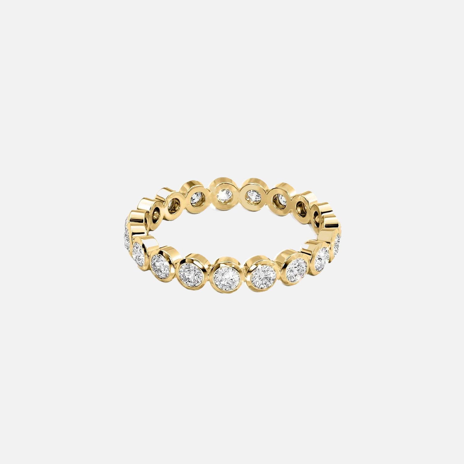Round Bezel Eternity Ring 14k Yellow Gold 1 0 001
