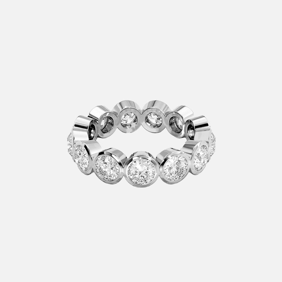  Round Bezel Eternity Ring 18k White Gold 3 5 001