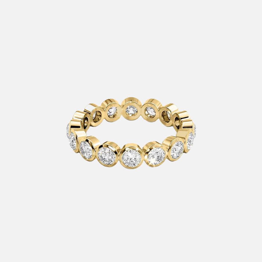  Round Bezel Eternity Ring 18k Yellow Gold 1 5 001