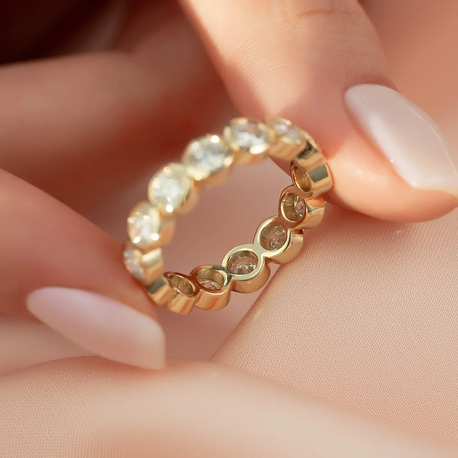  Round Bezel Eternity Ring 18k Yellow Gold 3 5 003 Final