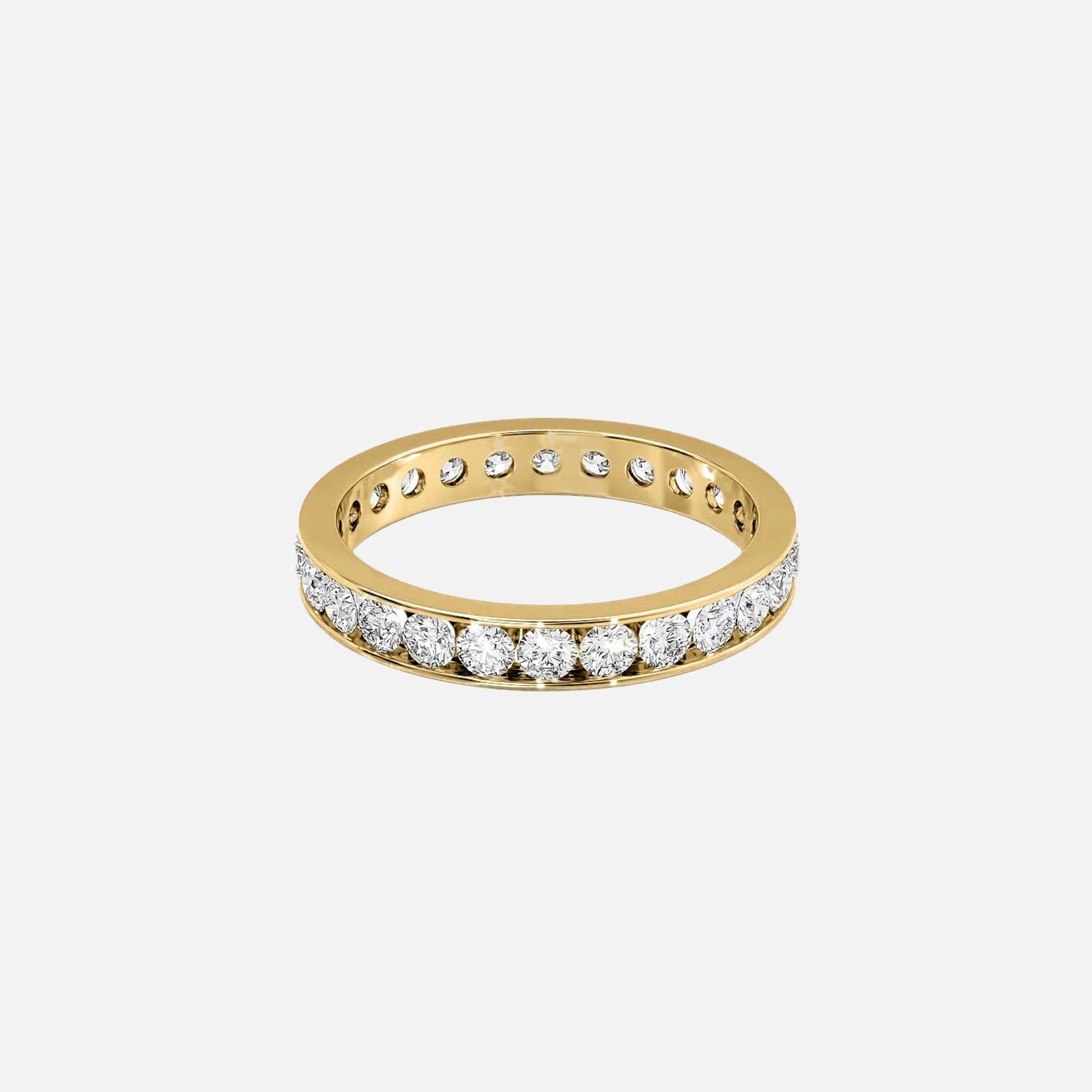 Round Channel Eternity Ring 14k Yellow Gold 1 2 001
