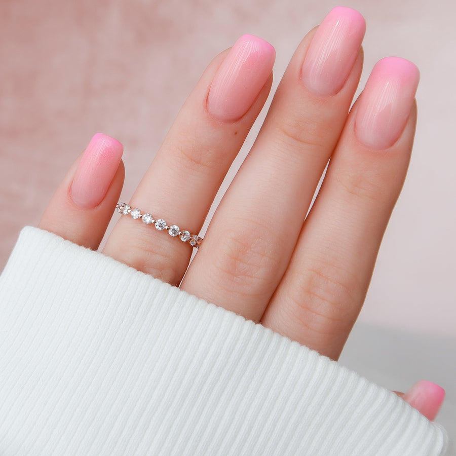  Round Shared Prong Eternity Ring 14k Rose Gold 1 0 002