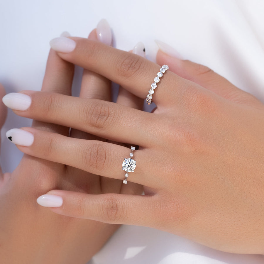  Round Shared Prong Eternity Ring 14k White Gold 1 5 003