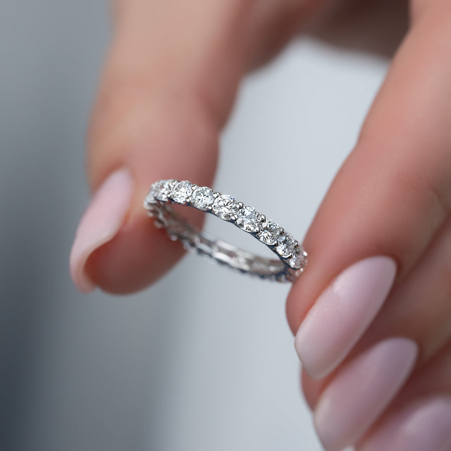  Round Trellis Eternity Ring 14k White Gold 2 0 004