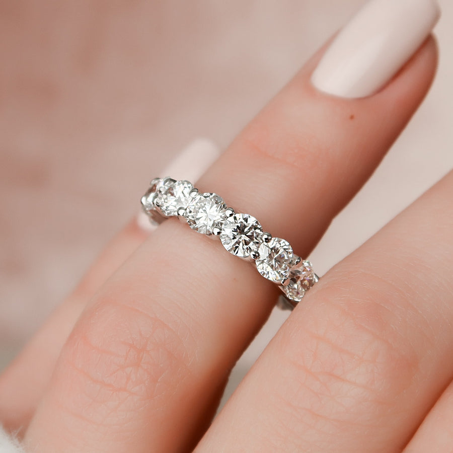  Round Trellis Eternity Ring 14k White Gold 4 5 003