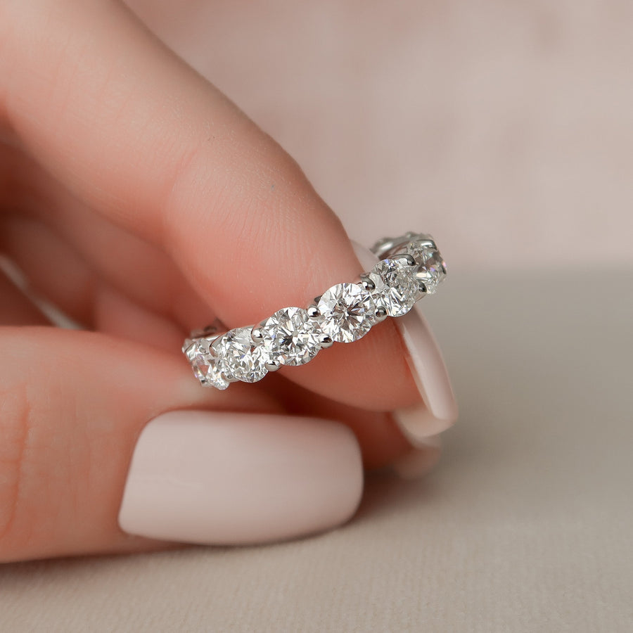  Round Trellis Eternity Ring 14k White Gold 4 5 004