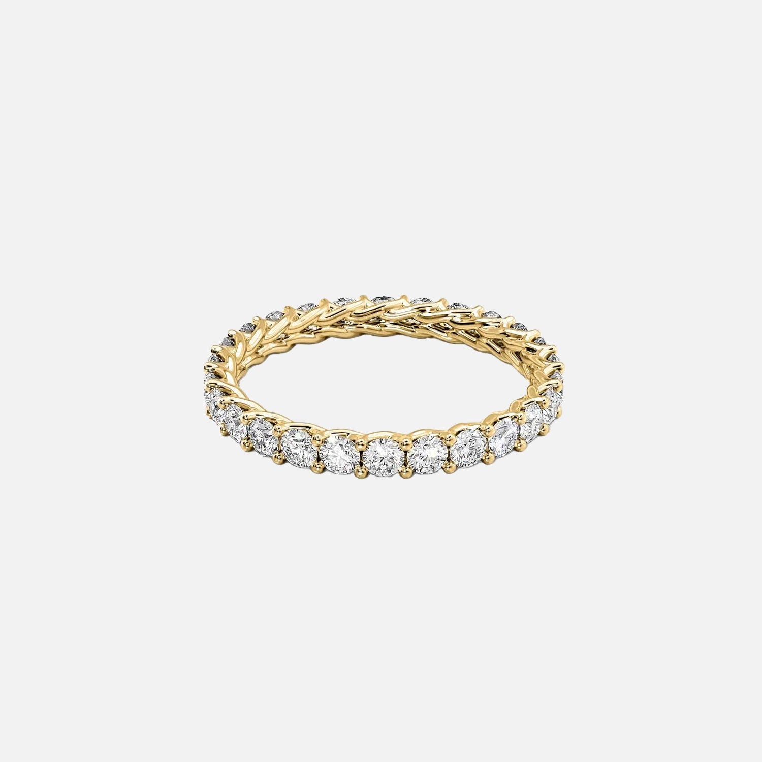 Round Trellis Eternity Ring 14k Yellow Gold 1 5 001