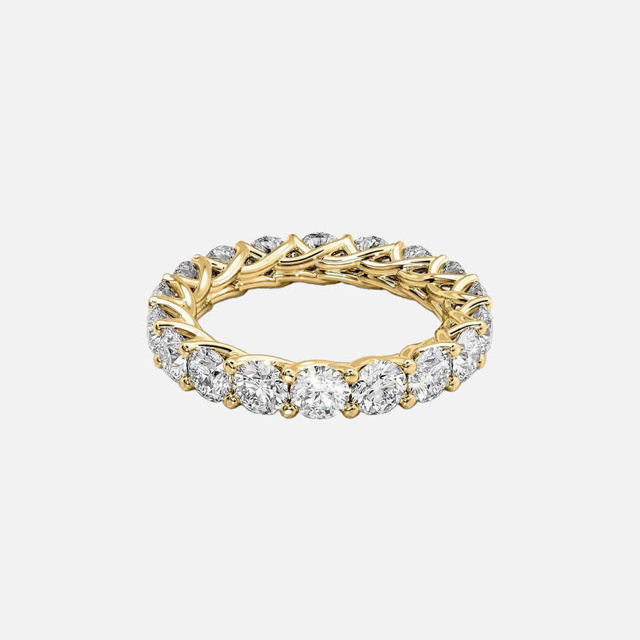  Round Trellis Eternity Ring 14k Yellow Gold 3 5 001