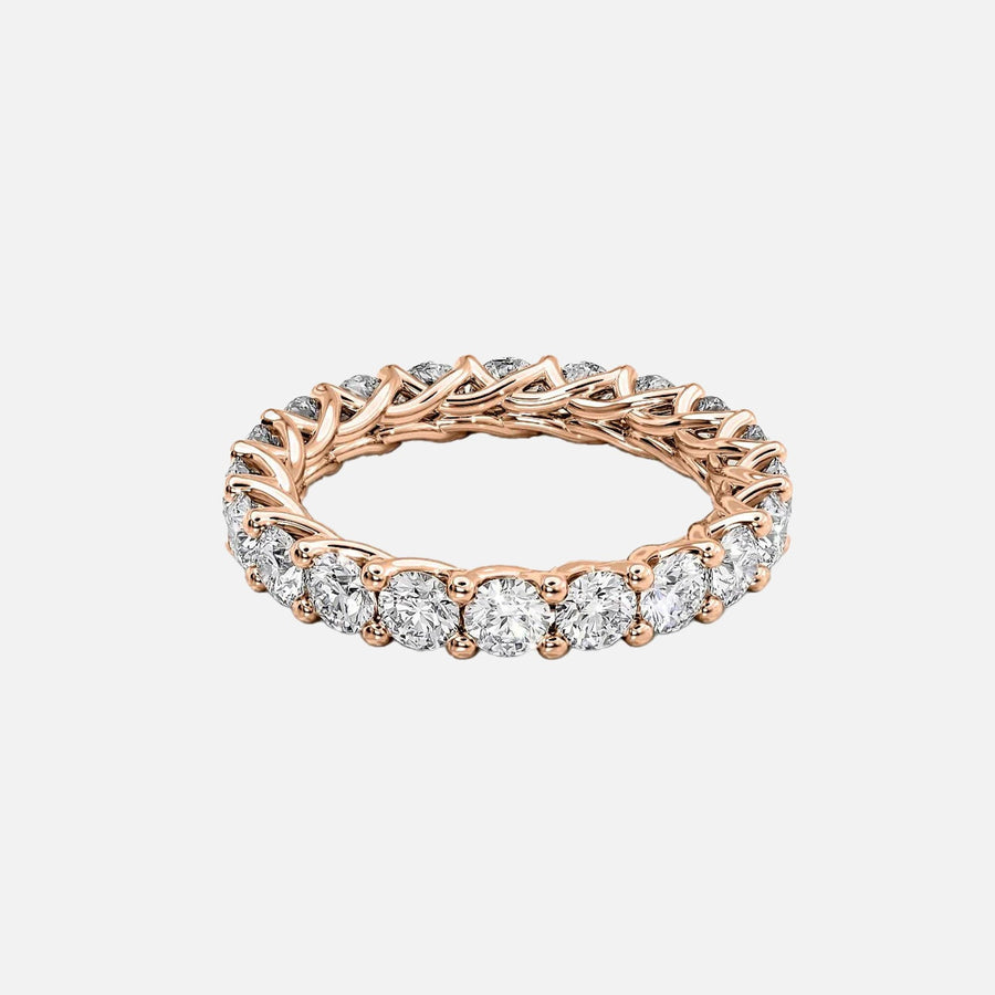  Round Trellis Eternity Ring 18k Rose Gold 3 0 001