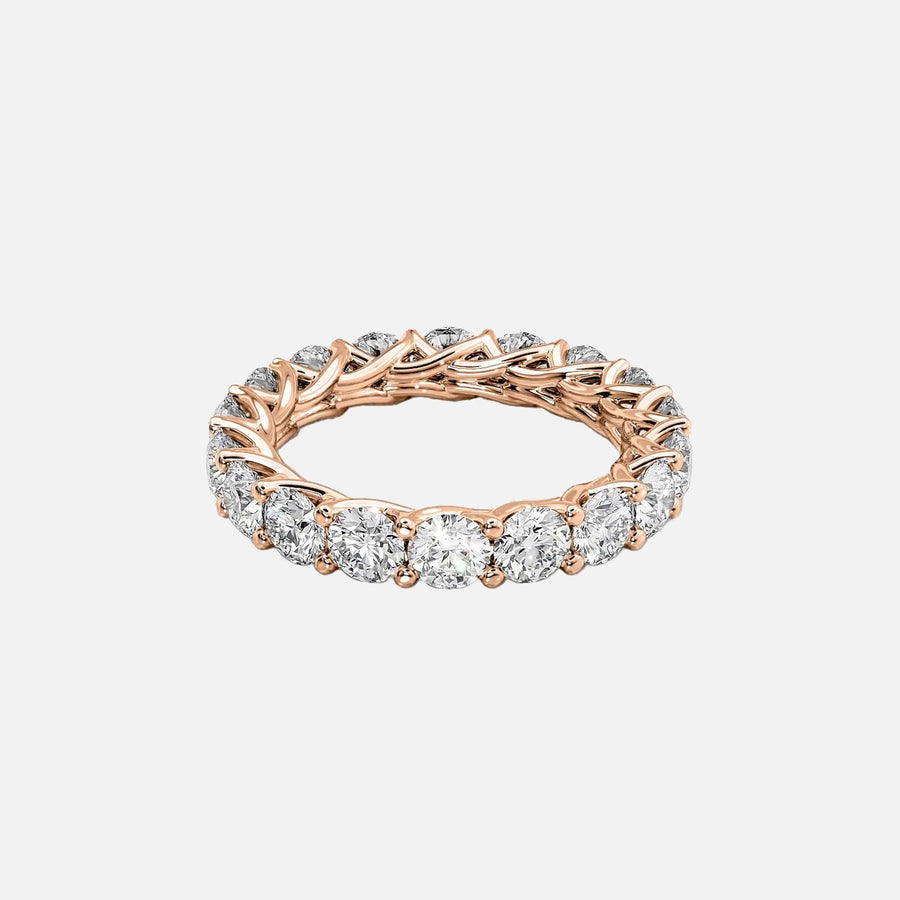  Round Trellis Eternity Ring 18k Rose Gold 3 5 001