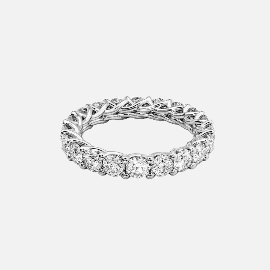  Round Trellis Eternity Ring 18k White Gold 3 0 001