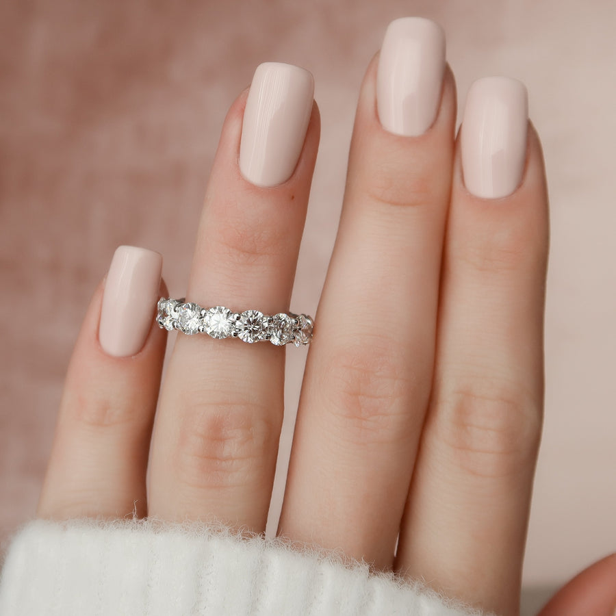 Round Trellis Eternity Ring 18k White Gold 4 5 002