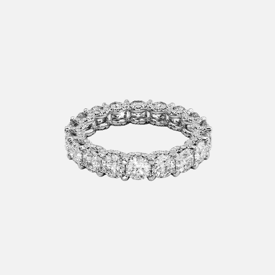  Round U Pave Prong Eternity Ring 14k White Gold 3 8 001