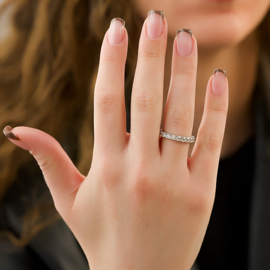  Round U Pave Prong Eternity Ring 18k White Gold 2 3 002