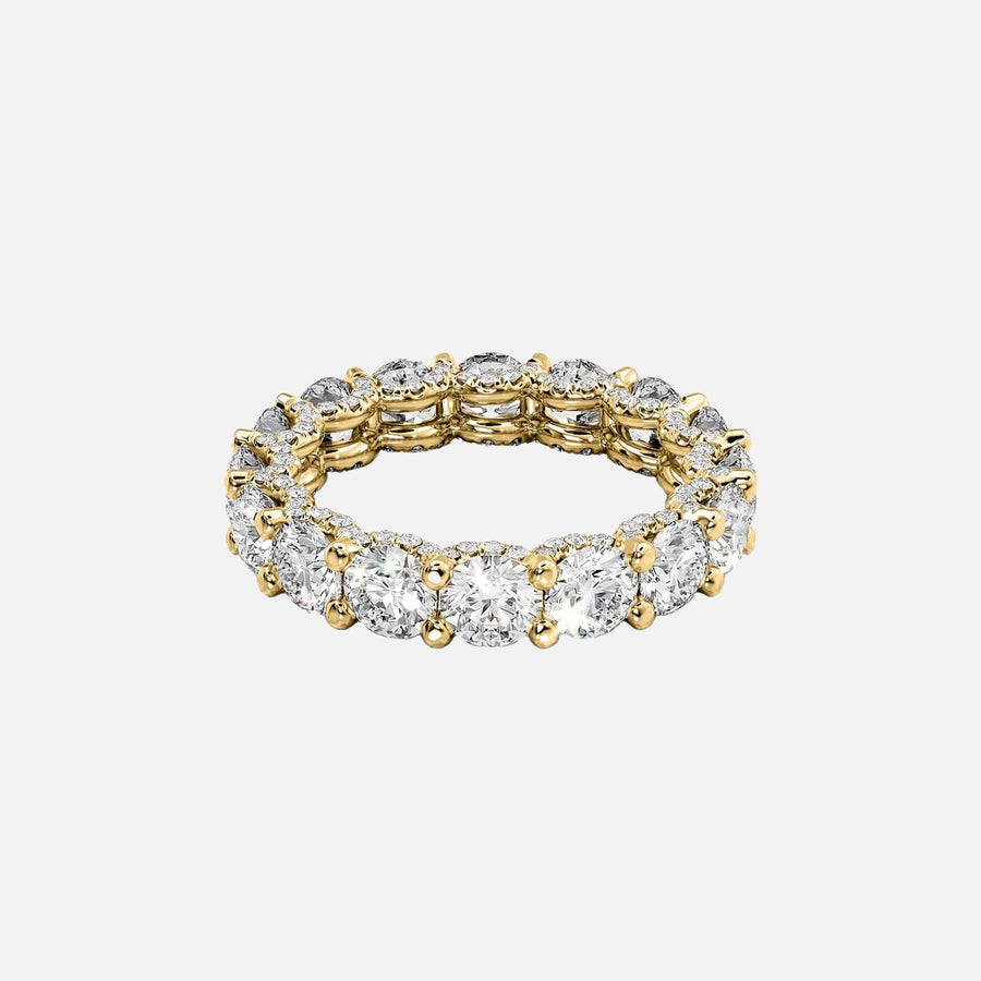 Round U Pave Prong Eternity Ring 18k Yellow Gold 4 8 001