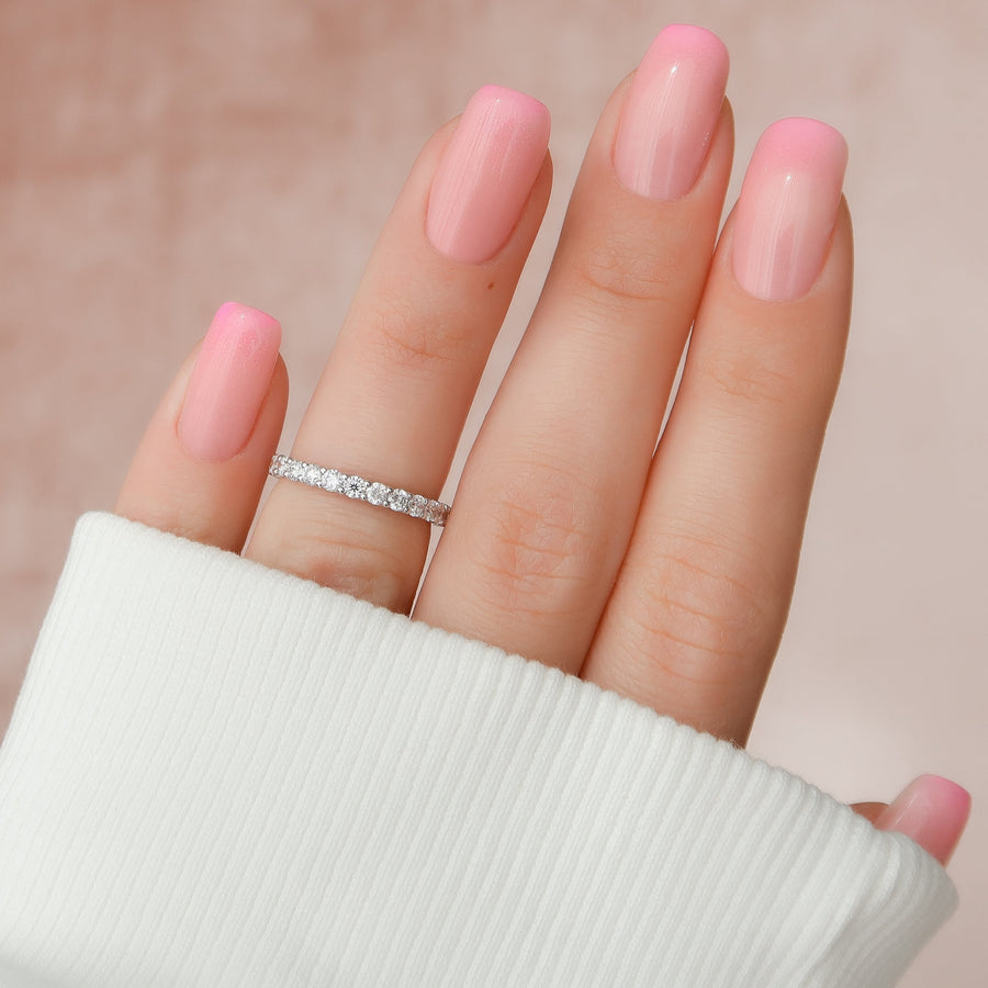  Round U Prong Eternity Ring 14k White Gold 1 2 002