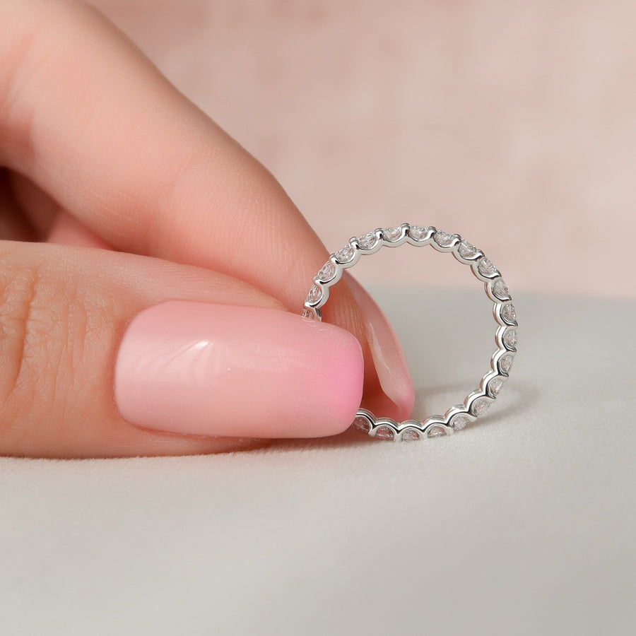  Round U Prong Eternity Ring 14k White Gold 1 2 005 Final