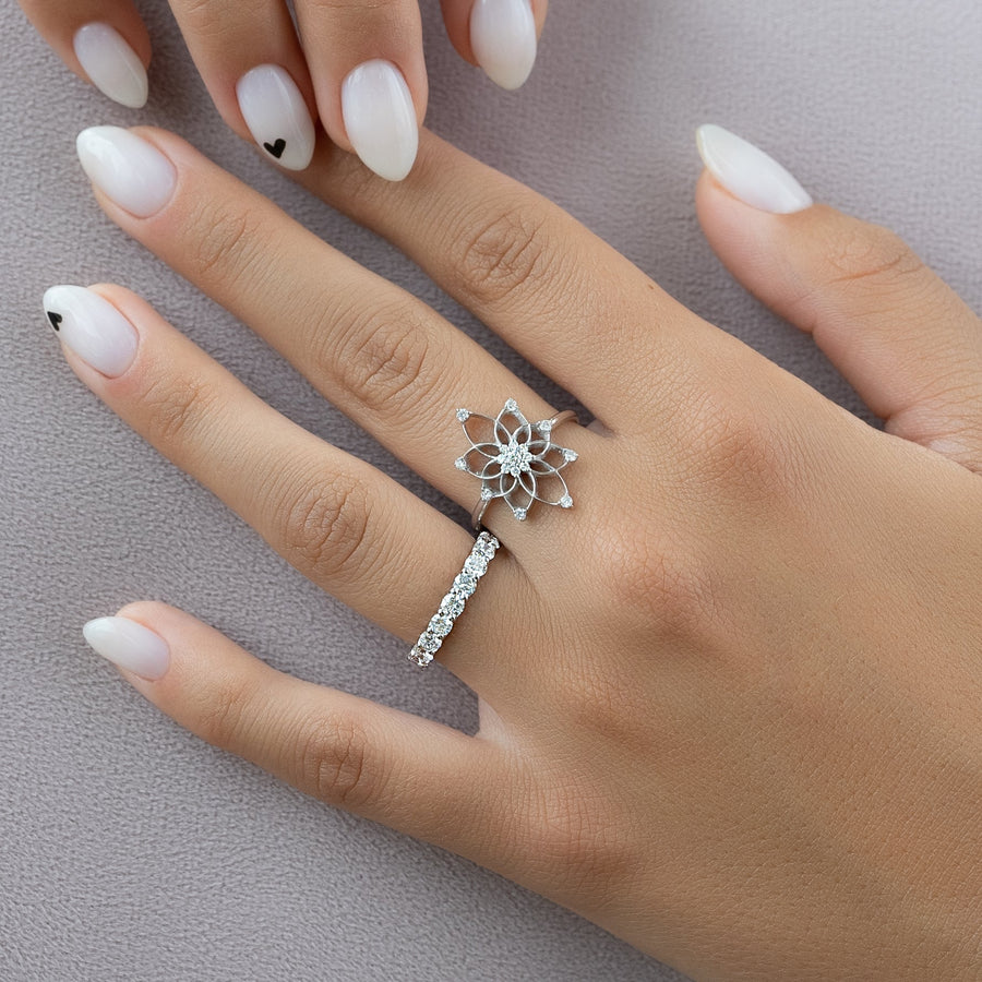  Round U Prong Eternity Ring 14k White Gold 2 0 004