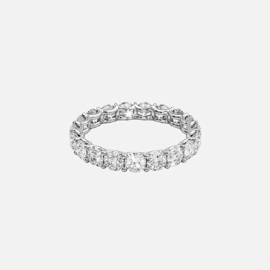 Round U Prong Eternity Ring 14k White Gold 2 5 001