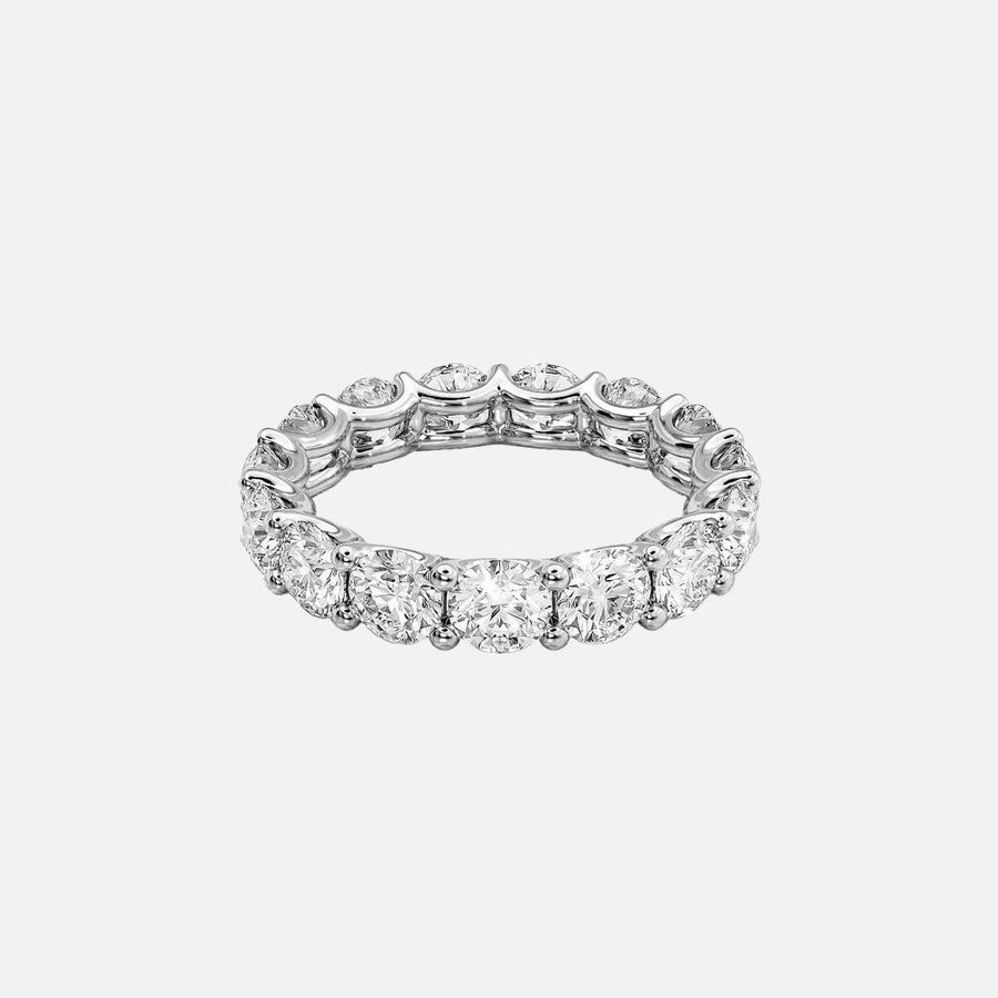  Round U Prong Eternity Ring 14k White Gold 4 5 001